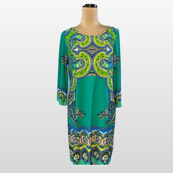 Ronni Nicole Dresses & Skirts - Ronnie Nicole Elegant Paisley Print Green Dress. Size 16